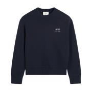 Navy Blue Crew Neck Sweatshirt Ami Paris , Blue , Heren