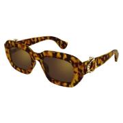 Stijlvolle zonnebril in Havana Tort Cartier , Brown , Unisex