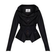 Zwarte Top met Sweetheart Hals en Lange Mouwen Vivienne Westwood , Bla...