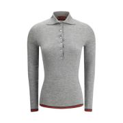 Ribgebreide Polo Sweater Model 670388 Gucci , Gray , Dames