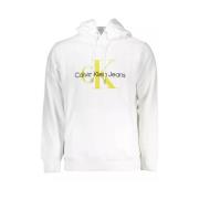 Witte Katoenen Hoodie voor Mannen Calvin Klein , White , Heren