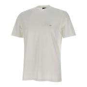 Witte Katoenen T-shirt met Mini Logo Emporio Armani , White , Heren