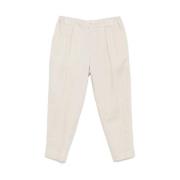 Beige Broek met Elastische Tailleband Briglia , White , Heren