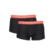 Katoenen Boxershorts, 2-Pack, Logo Tailleband North Sails , Black , He...