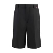 Groen-Rood-Groen Web Bermuda Shorts Gucci , Black , Heren