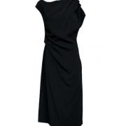 Zwarte midi schede jurk met drapering Beatrice .b , Black , Dames