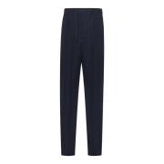 Blauwe Broek met Elastische Tailleband Giorgio Armani , Blue , Heren