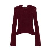 Burgundy Crew Neck Sweater Séfr , Red , Dames