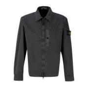 Geborsteld katoenen canvas Overshirt 'Oud' Effect Stone Island , Black...