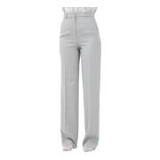 Elegante Grijze Wijde Pijp Broek Max Mara , Gray , Dames