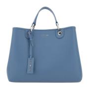 Bedrukte Hertenleren Tas met Logo Emporio Armani , Blue , Dames