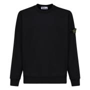 Zwarte Crew Neck Logo Sweatshirt Stone Island , Black , Heren