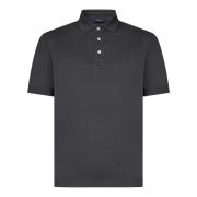 Grijze Polo Shirt Tricot Katoen Piqué Herno , Gray , Heren