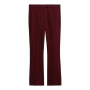 Wijd uitlopende polyester broek Max Mara , Red , Dames