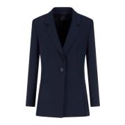 Blauwe Klassieke Knoopblazer Jas Armani Exchange , Blue , Dames