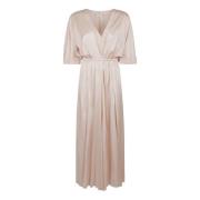 Zijden Naakt & Neutrals Elegante Jurk Forte Forte , Beige , Dames