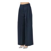 Blauwe Elegante Wijde Broek ViCOLO , Blue , Dames