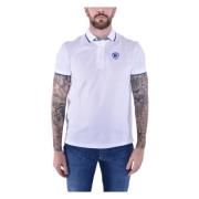 Korte Mouw Katoenen Poloshirt Wit Blauer , White , Heren