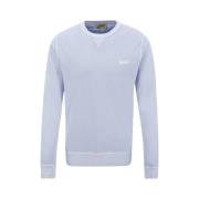 Lichtblauwe Crew Neck Sweater Woolrich , Blue , Heren