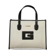 Elegante Zwarte Katoenen Handtas Guess , Black , Dames