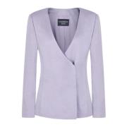 Paarse Jassen V-Hals Lange Mouw Emporio Armani , Purple , Dames