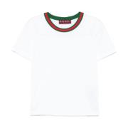 Witte Geborduurde Logo T-shirts en Polos Gucci , White , Dames