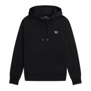 Zwarte Getipte Hoodie Sweaters Fred Perry , Black , Heren