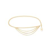 Goudkleurige Ketting-link Kristal Gesp Riem Elisabetta Franchi , Yello...