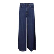 Blauwe Jeans met Leren Patch P.a.r.o.s.h. , Blue , Dames