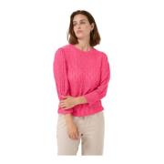 Kanten blouse in frambozenkleur Kaffe , Pink , Dames