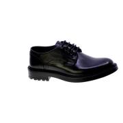 Zwarte Geborsteld Leren Derby Schoenen Exton , Black , Heren