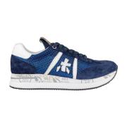 Technische Stof en Suède Sneakers Premiata , Blue , Dames