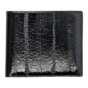 Zwarte bedrukte paling bifold portemonnee Tom Ford , Black , Heren