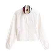 Nylon Casual Jack met Trechter Kraag Tommy Hilfiger , White , Dames