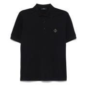 Katoenen poloshirt met geborduurd logo Herno , Blue , Heren