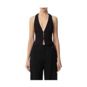 Acetaatvest Elisabetta Franchi , Black , Dames