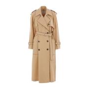 Beige Dubbelbreasted Trenchcoat Dries Van Noten , Beige , Dames