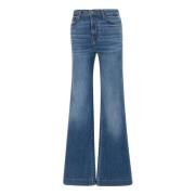 Moderne Dojo Groovy Flared Jeans 7 For All Mankind , Blue , Dames