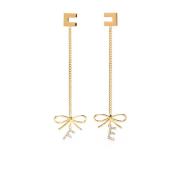 Goudkleurige Logo Oorbellen Set Elisabetta Franchi , Yellow , Dames