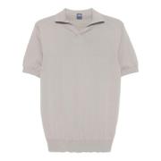 Beige Katoenen Poloshirt met V-hals Fedeli , Beige , Heren