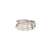 Leren Armband Licht Ivoor Valentino Garavani , Beige , Dames