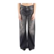 Zwarte Katoenen Jeans A00513 Acne Studios , Black , Dames