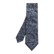 Zijden stropdas met Barocco-motief Versace , Blue , Heren