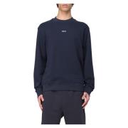 Fleece Crew Neck Sweater Hugo Boss , Blue , Heren