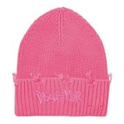 Geborduurde Katoenen Tricot Hoed Disclaimer , Pink , Unisex