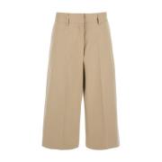 Beige Bermuda Shorts met riemlussen Msgm , Beige , Dames