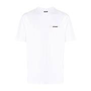 Wit Katoenen T-shirt met Ronde Hals Jacquemus , White , Heren