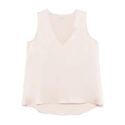 Roze V-hals Mouwloze Top Antonelli Firenze , Pink , Dames