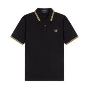 Originele Polo met Dubbele Streep Fred Perry , Black , Heren