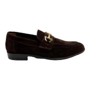 Suède Mocassin met Gouden Accessoire Marechiaro 1962 , Brown , Heren